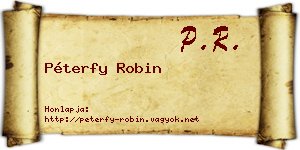 Péterfy Robin névjegykártya