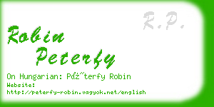 robin peterfy business card